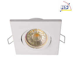 Recessed ceiling ring ALIOTH, SQUARE, IP65, 12V DC, GU5.3 / MR16, max. 50W, 30 swivelling, white