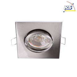 Recessed ceiling ring ALIOTH, SQUARE, IP65, 12V DC, GU5.3 / MR16, max. 50W, 30 swivelling, silver