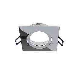Plafonnier encastré SAMSOLA angulaire, pivotant GU10 / GU5.3, scintillant, argent gradable