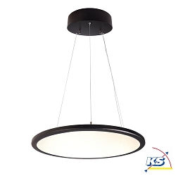 KapegoLED pendant luminaire LED Panel, transparent, round, warm white, black