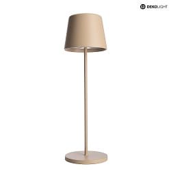Lampe de table  accu CANIS IP65, beige, mat gradable