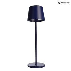 Lampe de table  accu CANIS IP65, bleu cobalt gradable