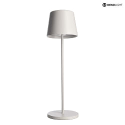 battery table lamp CANIS IP65, white matt dimmable
