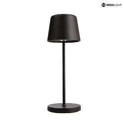 Lampe de table  accu CANIS MINI IP65, noir mat gradable