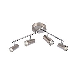 Plafonnier encastr� BECRUX IV IP20, argent bross�, transparent gradable