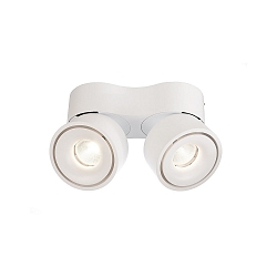Luminaire de plafond UNI II DOUBLE TILT � 2 flammes, pivotant � la cardan IP20, blanche gradable