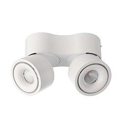 Luminaire de plafond UNI II MINI DOUBLE TILT � 2 flammes, pivotant � la cardan IP20, blanche gradable