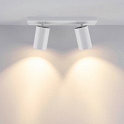 Luminaire de plafond CAN TILT SQUARE 30.5CM � 2 flammes, angulaire, pivotant � la cardan GU10 IP20, blanche