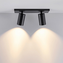 ceiling luminaire CAN TILT SQUARE 30.5CM 2 flames, square, cardanic swivelling GU10 IP20, black