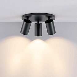 ceiling luminaire CAN TILT ROUND Ø 25CM 3 flames, round, cardanic swivelling GU10 IP20, black