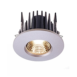 Downlight COB 68 IP65 rond, rigide, bloc d'alimentation exclusif IP65, gris clair gradable