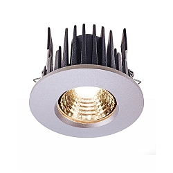 Downlight COB 68 IP65 rond, rigide, bloc d'alimentation exclusif IP65, gris clair gradable