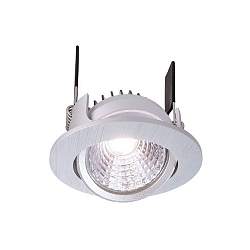 Plafonnier encastré COB 68 rond IP20, argent brossé gradable