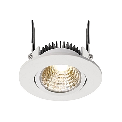 Plafonnier encastr� COB-68-24V rond, constante de tension IP20, d�gager, transparent, blanche gradable