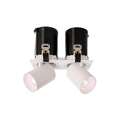 Plafonnier encastr� RIGEL MINI double IP20, transparent, blanc mat gradable