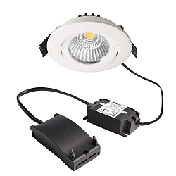 Projecteur encastré DIONE IP20 pivotant, câblé en continu IP20, blanche gradable
