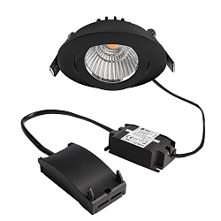 Projecteur encastré DIONE IP20 pivotant, câblé en continu IP20, noir gradable