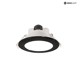 ceiling recessed luminaire ACRUX 90 CCT Switch, with decorative ring IP20, black, white dimmable