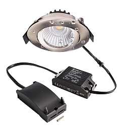 Projecteur encastr� DIONE IP44 DIM 830 pivotant, c�bl� en continu IP44, nickel bross� gradable