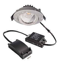 recessed spotlight DIONE IP44 DIM 840 swivelling, wired through IP44, silver dimmable