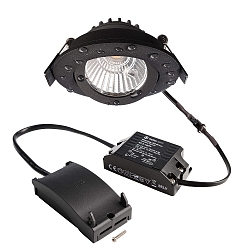 recessed spotlight DIONE IP44 DIM 840 swivelling, wired through IP44, black dimmable