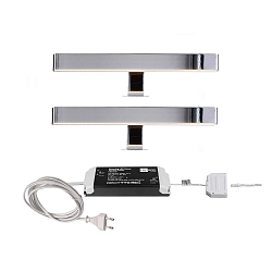 Luminaires pour meuble SPIEGEL LINE I lot de 2 IP44, argent