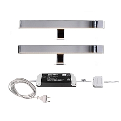 Luminaires pour meuble SPIEGEL LINE II lot de 2 IP44, argent
