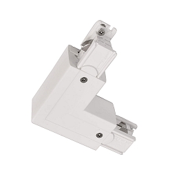 Connecteur en L triphasé D LINE gauche-droite avec mécanisme interchangeable, blanche