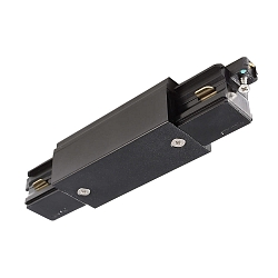 1-phase straight connector D ONE with feed-in option, left-right, black