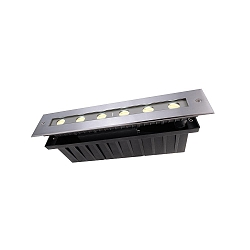 Eclairage d'ext�rieur encastr� LINE 6 ASYM / 328X63MM asym�trique, passable, commutable IP67, argent 