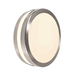Outdoor LED wall luminaire SCUTI II, IP44, 2 flames, E27, 2x max. 11W, stainless steel, brushed silver