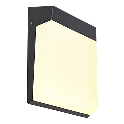 Outdoor LED wall luminaire GIANFAR, IP54, 12.5W 3000K 930lm 120�, incl. House number set, die-cast aluminum, dark grey