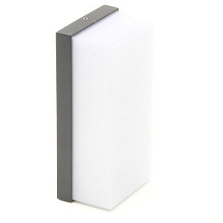 Luminaire mural d’extérieur GRUMIUM angulaire, CCT Switch IP54, gris foncé, satiné, blanche