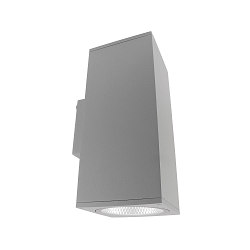 Projecteur de façade SHORELINE PRO SQUARE 140 UP&DOWN à 2 flammes, angulaire, CCT Switch IP65, gris clair gradable
