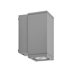 Projecteur de façade SHORELINE PRO LED SQUARE 70 DOWN à 1 flamme, angulaire, CCT Switch IP65, gris clair gradable