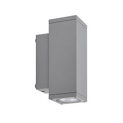 Projecteur de façade SHORELINE PRO LED SQUARE 70 UP&DOWN à 2 flammes, angulaire, CCT Switch IP65, gris clair gradable