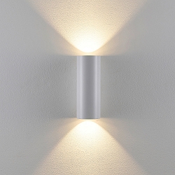 Luminaire mural d�ext�rieur CAN OUTDOOR UP & DOWN haut bas, � 2 flammes, cylindrique, rigide GU10 IP65, blanche