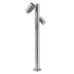 Lampadaire d�ext�rieur ZILLY II pivotant, constante de tension GU10 IP44, d�gager, argent, transparent gradable