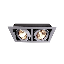 Plafonnier encastr� KARDAN � 2 flammes G12 IP20, argent mat