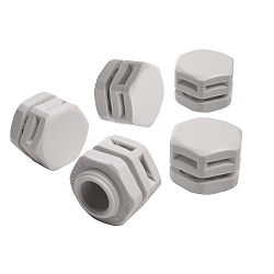Pressure/humidity compensation valve with membrane, 2200ml/min, M16, IP67, set of 5