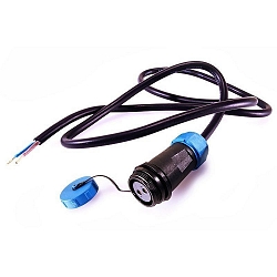 C�ble d'alimentation WEIPU 2 p�les, bleu, noir 