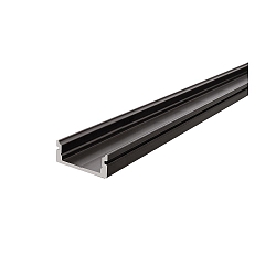 Profil en U AU-01-12 plat, noir mat