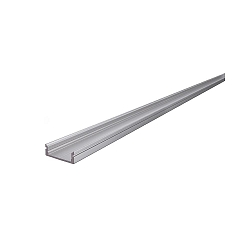 Profil en U AU-01-15 plat, argent mat