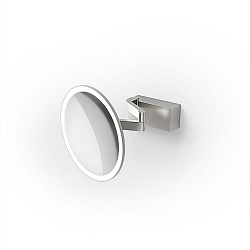 Miroir avec �clairage VISION R miroir avec grossissement 5x IP44, acier inoxydable mat 