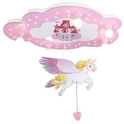 Luminaire de plafond SCHLOSS UND EINHORN 5 flammes E14 IP20, rose