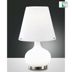 Lampe de table ADE court E14, G9 IP20 nickel satin, blanche gradable
