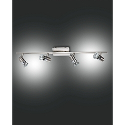 Spot ALICE 4 flammes, r�glable GU10 IP20, nickel satin� gradable