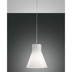 Fabas Luce DIANA Pendant luminaire, E27, chromed / glass white, � 23cm