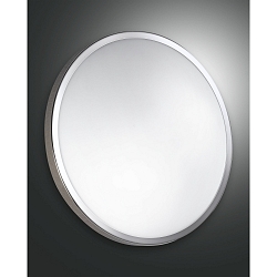 Fabas Luce PLAZA Ceiling luminaire, IP41, E27, glass white, � 40cm, metal chromed