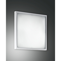 Fabas Luce OSAKA Ceiling luminaire, E27, 30x30cm, glass white, metal white